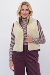 Voorkant van Omkeerbare bodywarmer in bordeaux en beige door Libelle voor Dames