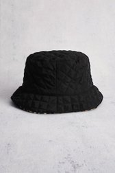 Voorkant van Omkeerbare bucket hat - Zwart en luipaardprint door Modeno voor Dames