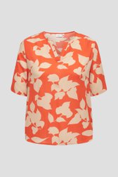 Oranje blouse met beige print van Only Carmakoma voor Dames