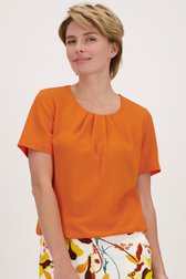 Oranje blouse met korte mouwen van Claude Arielle voor Dames