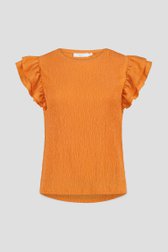 Oranje blouse met rushes van Liberty Island voor Dames