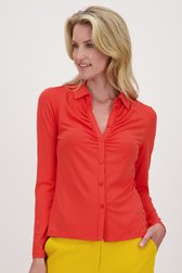 Oranje polo met lange mouwen van Claude Arielle voor Dames