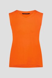 Oranje-rood topje met V-hals van Claude Arielle voor Dames