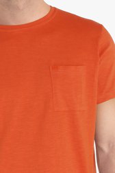 Oranje T-shirt met borstzak van Ravøtt voor Heren