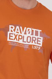 Detail van Oranje T-shirt met opdruk door Ravøtt voor Heren