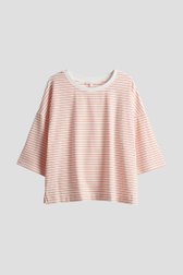 Oranje-wit gestreept T-shirt met 3/4-mouwen van Opus voor Dames
