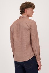 Oranjebruin hemd met fijne print - Regular fit van Ravøtt voor Heren