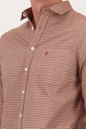 Oranjebruin hemd met fijne print - Regular fit van Ravøtt voor Heren