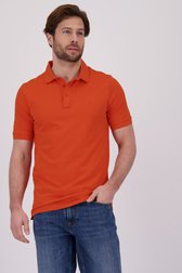 Oranjerode polo met gestreepte structuur van Ravøtt voor Heren