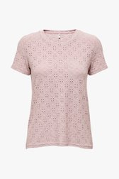 Oudroos T-shirt met ajour details van JDY voor Dames