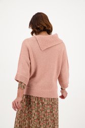Oudroze gebreide trui met schuine kraag van Diane Laury voor Dames