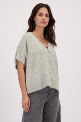 Voorkant van Oversized grijze cardigan  door Louise voor Dames