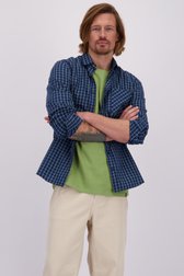 Vidéo de Chemise bleu marine à carreaux de Ravøtt pour Hommes