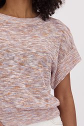 Paars-roestbruine pull met korte mouwen van Louise voor Dames
