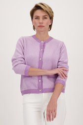 Paars-wit gemêleerde cardigan van Signature voor Dames