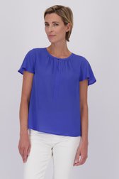 Paarsblauwe blouse met korte vlindermouwen van Claude Arielle voor Dames