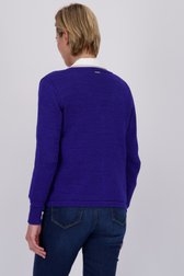 Paarsblauwe gebreide cardigan met één knoop van Claude Arielle voor Dames
