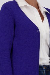 Paarsblauwe gebreide cardigan met één knoop van Claude Arielle voor Dames