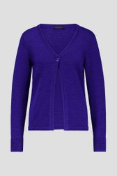 Paarsblauwe gebreide cardigan met één knoop van Claude Arielle voor Dames