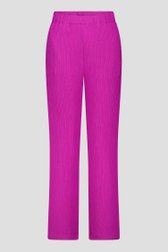 Paarse broek met structuur en elastische taille van Claude Arielle voor Dames