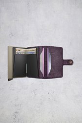 Productfoto 1 van Paarse lederen kaarthouder - Miniwallet Pebble door Secri voor Dames