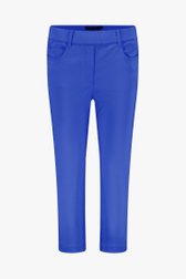 Pantalon 7/8 bleu à taille élastiquée de Claude Arielle pour Femmes