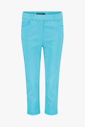Pantalon 7/8 turquoise à taille élastiquée de Claude Arielle pour Femmes
