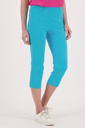Pantalon 7/8 turquoise à taille élastiquée de Claude Arielle pour Femmes