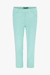 Pantalon 7/8 vert clair à taille élastiquée de Claude Arielle pour Femmes