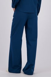 Le dos de Pantalon ample bleu pétrole à taille élastique de Liberty Island pour Femmes