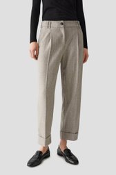 Le devant de Pantalon beige à motif chevrons de Opus pour Femmes