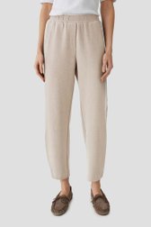 Le devant de Pantalon beige chiné avec taille élastiquée de Opus pour Femmes