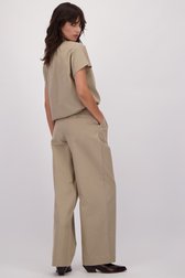 Le dos de Pantalon beige large de Louise pour Femmes