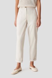 Pantalon beige tapered fit avec taille élastique de Opus pour Femmes