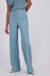 Le devant de Pantalon bleu à jambes larges avec pli de D'Auvry pour Femmes