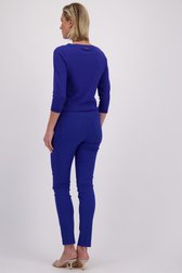 Le dos de Pantalon bleu avec taille élastique de Claude Arielle pour Femmes