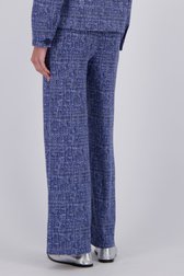 Pantalon bleu mélangé à coupe ample de Claude Arielle pour Femmes