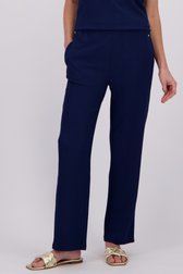Photo produit 1 de Pantalon bleu structuré à taille élastique de Claude Arielle pour Femmes