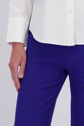 Pantalon bleu texturé avec taille élastique de Claude Arielle pour Femmes