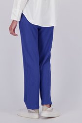 Pantalon bleu violet texturé avec taille élastique de Claude Arielle pour Femmes