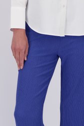 Pantalon bleu violet texturé avec taille élastique de Claude Arielle pour Femmes