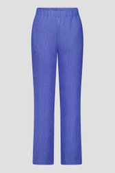 Pantalon bleu violet texturé avec taille élastique de Claude Arielle pour Femmes
