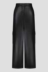 Pantalon cargo large noir à l'aspect cuir de JDY pour Femmes