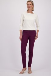 Le devant de Pantalon coloré en stretch - bordeaux de Claude Arielle pour Femmes