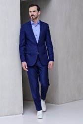 Pantalon de costume bleu foncé - regular fit  de Dansaert Black pour Hommes