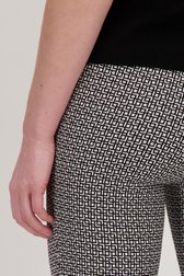Pantalon écru avec imprimé noir - longueur 7/8  de Liberty Island pour Femmes