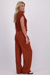 Le dos de Pantalon en lin brun rouille  de Liberty Loving nature pour Femmes