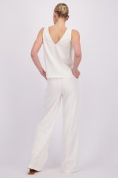 Le dos de Pantalon en lin écru de Liberty Island pour Femmes