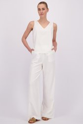 Le devant de Pantalon en lin écru de Liberty Island pour Femmes