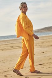 Pantalon en lin orange de Liberty Island pour Femmes